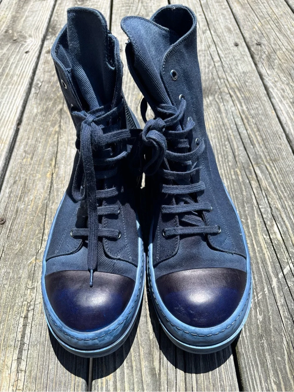 Rick Owens EDFU DRKSHDW High Indigo Blue size 10